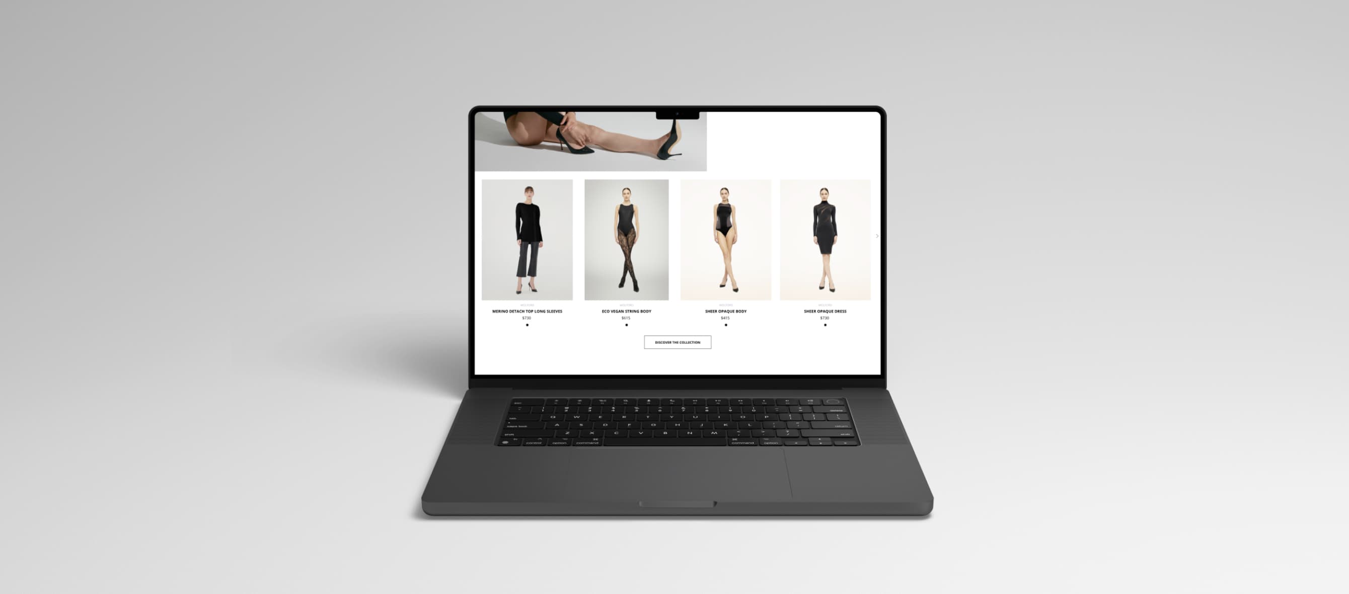 Elizabeth K And Wolford collections laptop view
