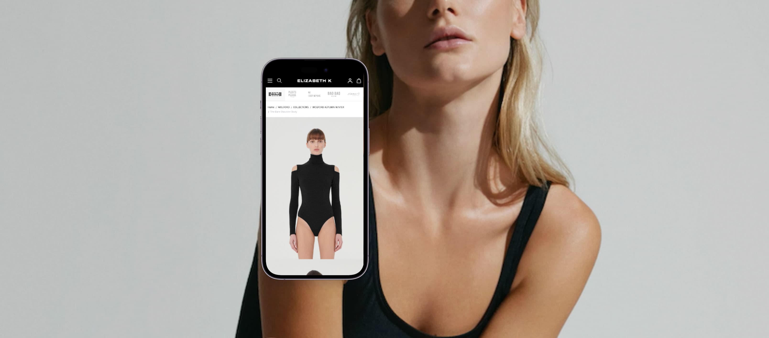 Elizabeth K And Wolford product mobile view ui design