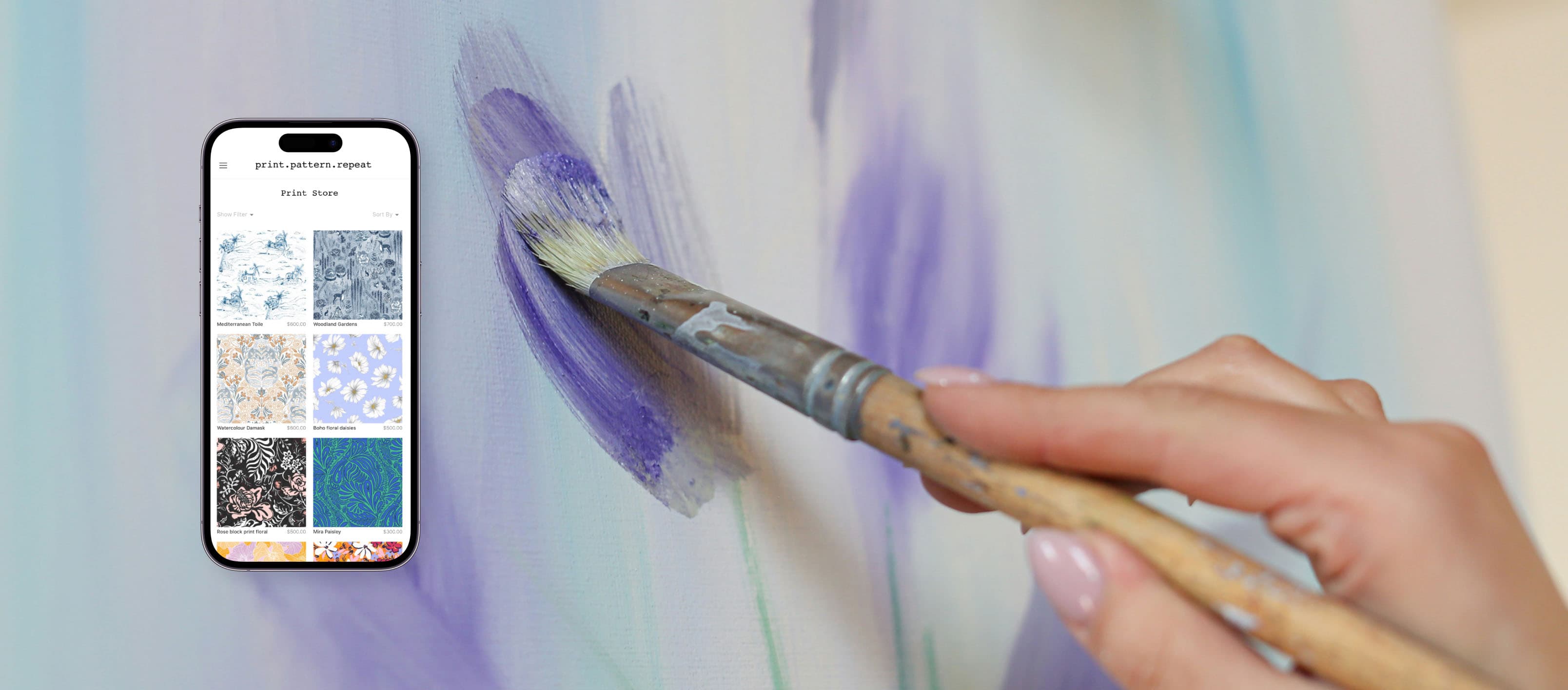 print pattern store mobile view