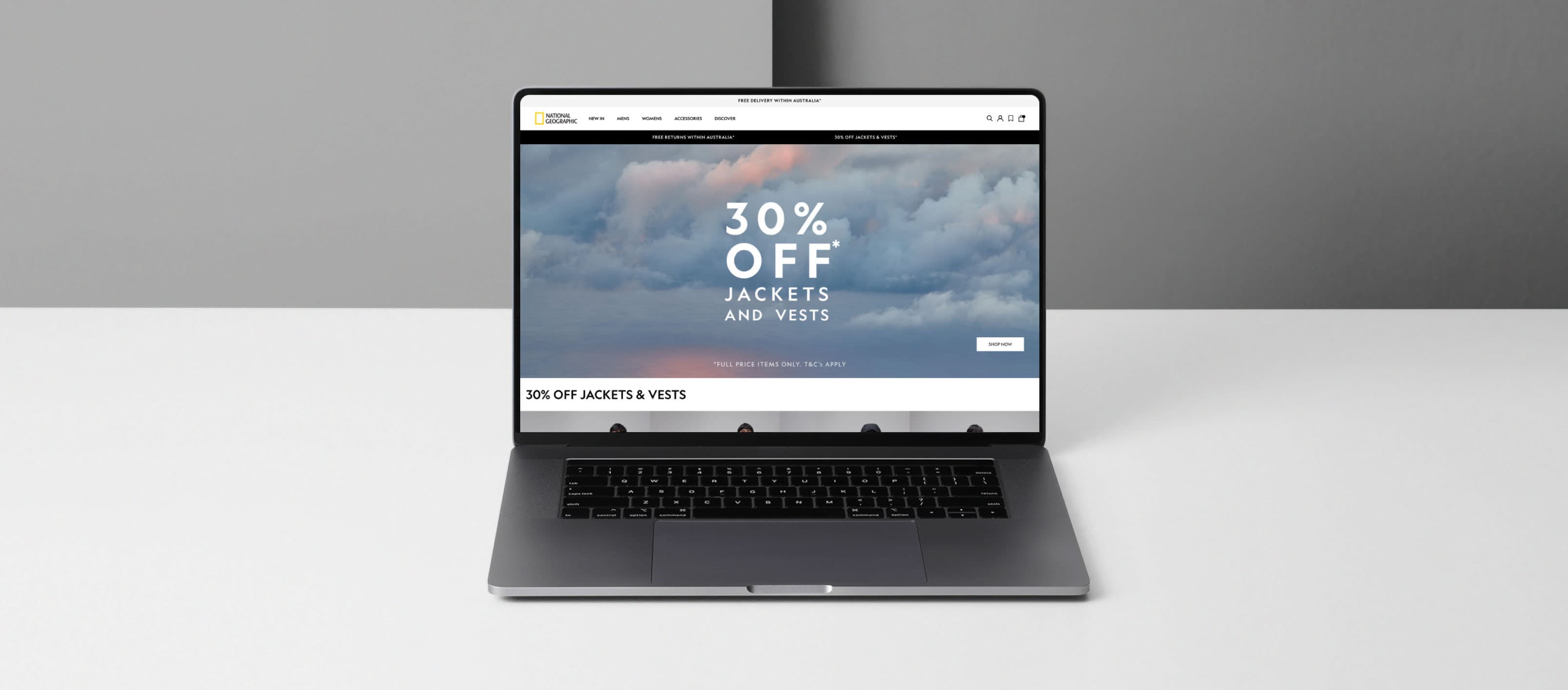 National Geographic Clothing Store desktop view