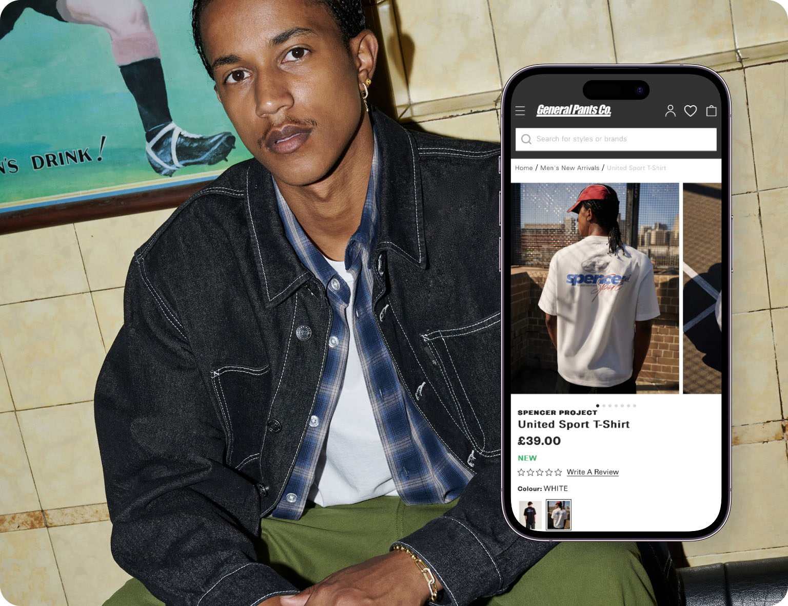 General Pants Shopify Plus eCommerce clothing store product description mobile view