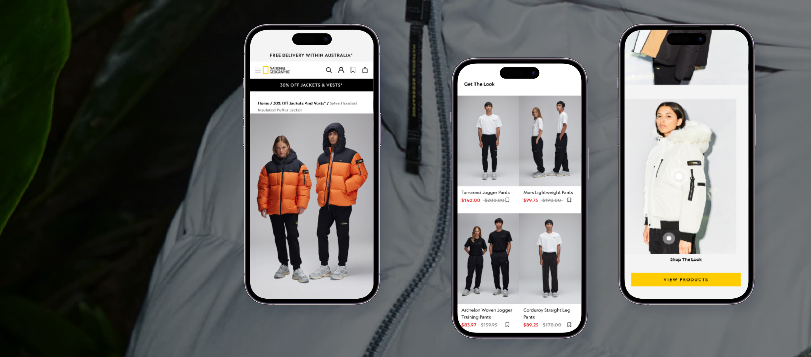 National Geographic Clothing Store mobile view