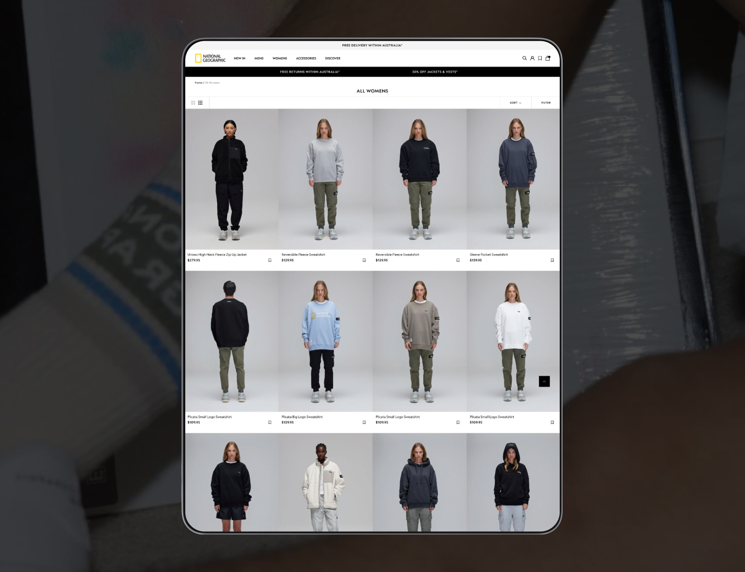 National Geographic Clothing Store collection page